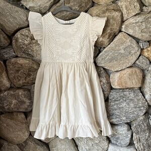 Only Little Once Cream / Taupe Off-white Lace Formal Kids Girl Dress Size 6‎